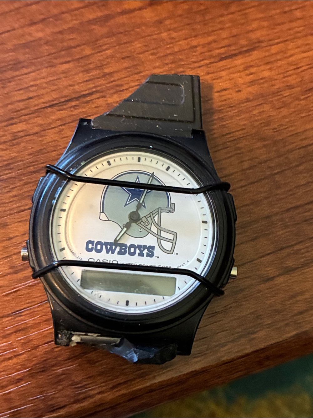 Casio Black and White Cowboys Helmet Sport Watch